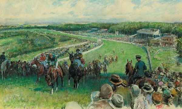 Glorious Goodwood Oil Painting by Gilbert Holiday