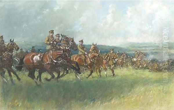 The Rocket Troop, Royal Horse Artillery Oil Painting by Gilbert Holiday