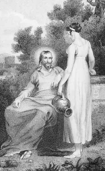 Christ and the Woman of Samaria from The History and Life of Our Blessed Lord and Saviour Jesus Christ Oil Painting by William Hopwood