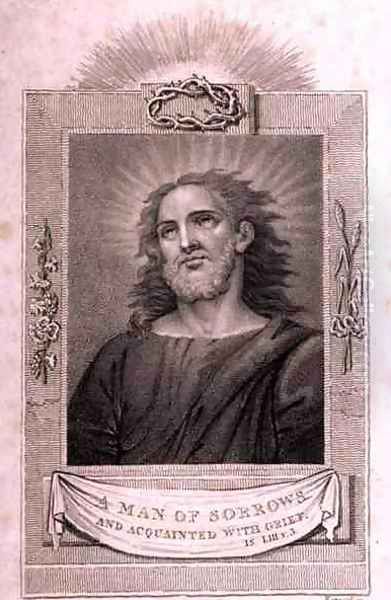 Head of Christ from The History and Life of Our Blessed Lord and Saviour Jesus Christ Oil Painting by William Hopwood