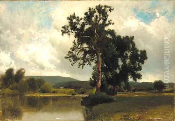 Summer Along the Lake Oil Painting by William M. Hart