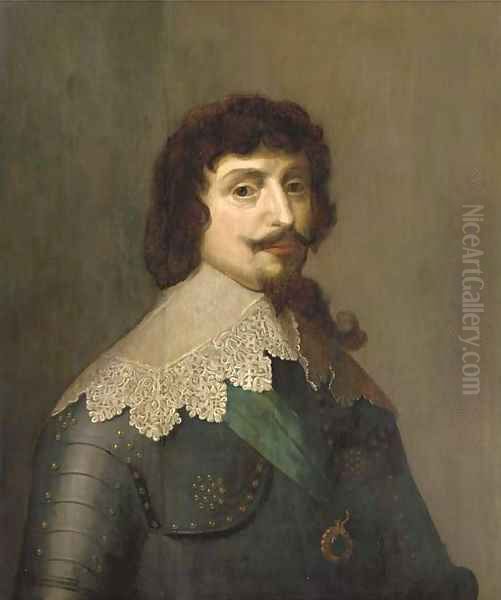 Portrait of King Frederick V of Bohemia, the Winter King (1596-1632), half-length, in armour Oil Painting by Gerrit Van Honthorst