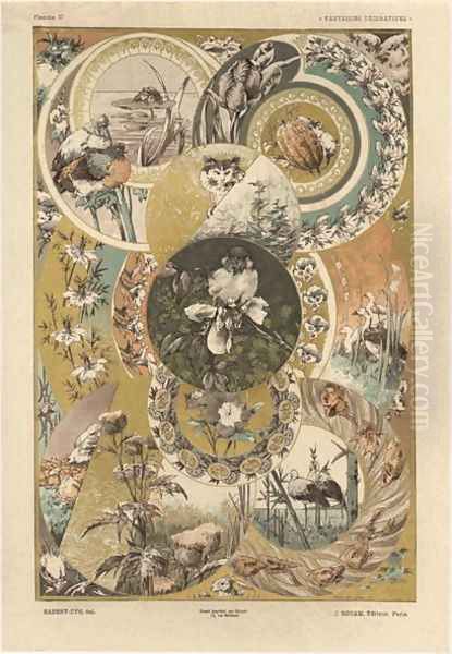 Circles plate 27 from Fantaisies decoratives Oil Painting by Jules Auguste Habert-Dys