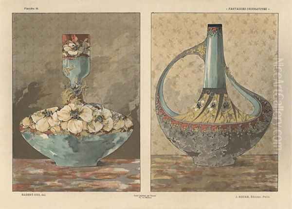 Vases plate 45 from Fantaisies decoratives Oil Painting by Jules Auguste Habert-Dys