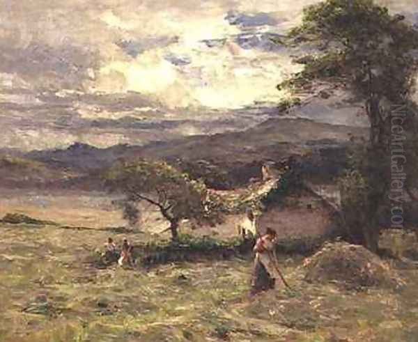 Hayfield Near Llandudno Oil Painting by Joshua Anderson Hague