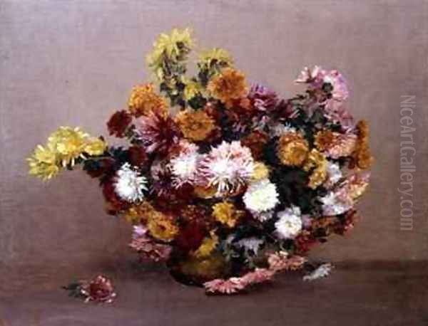 Chrysanthemums Oil Painting by Joshua Anderson Hague