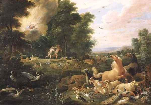 The Expulsion from the Garden of Eden Oil Painting by Lambert de Hondt