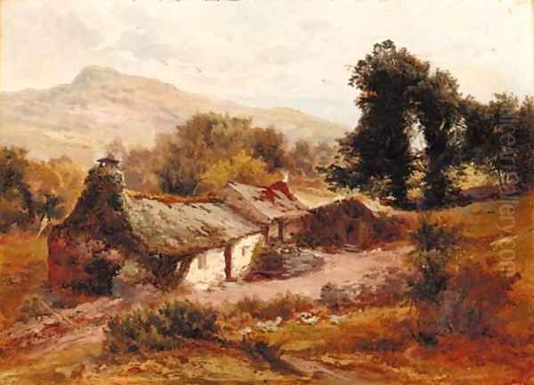 A croft in a Highland landscape Oil Painting by Edward Henry Holder