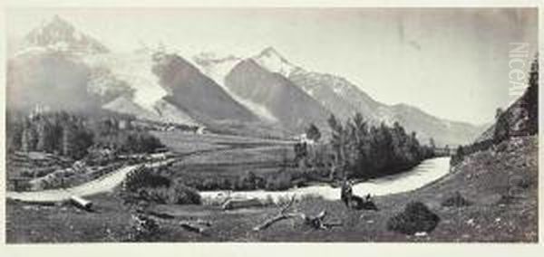 Vallee De Chamonix; Vallee De Chamonix Oil Painting by Adolphe Braun