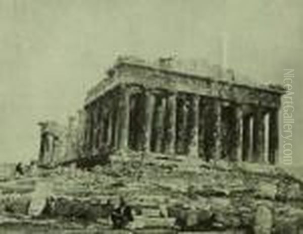 Le Parthenon, Athenes. Philae, Egypte Oil Painting by Adolphe Braun