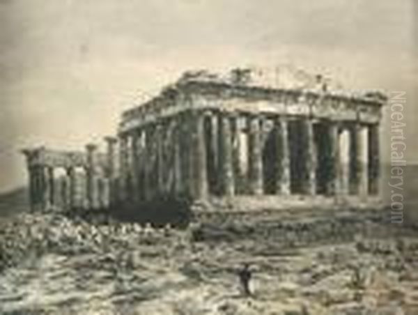 Athenes. Le Parthenon Oil Painting by Adolphe Braun