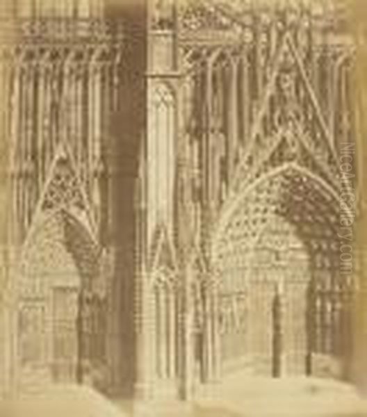 Strasbourg Cathedral Oil Painting by Adolphe Braun