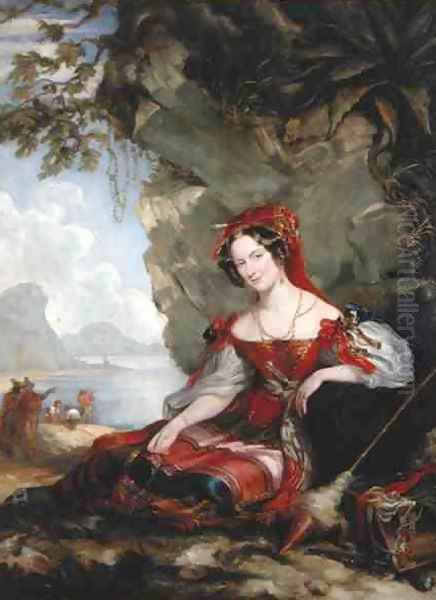 Lady Montague as a Gypsy Oil Painting by Sir George Hayter