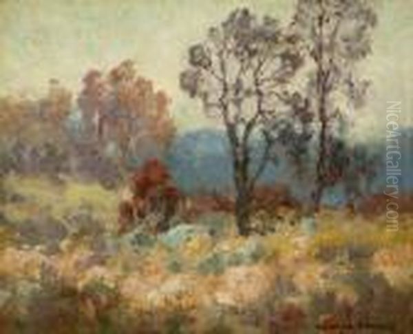 California Eucalyptus Landscape Oil Painting by Maurice Braun