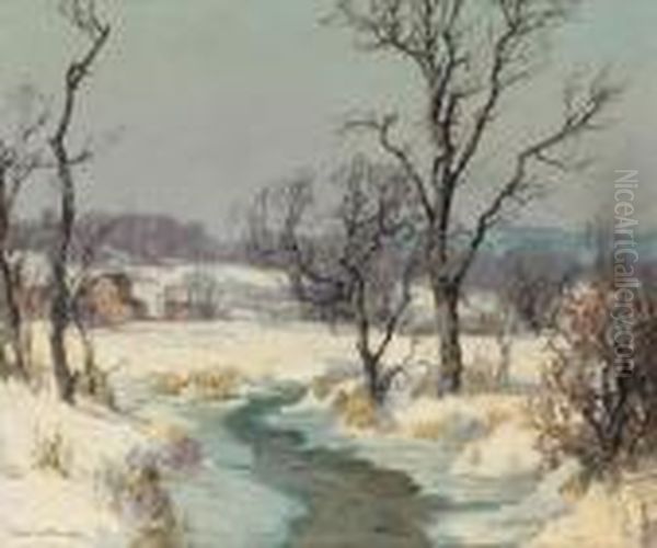 The Farm In Winter Oil Painting by Maurice Braun