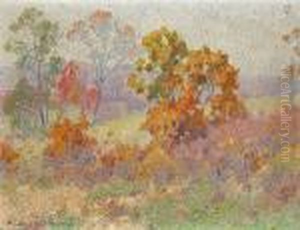 Autumn Trees, Connecticut Oil Painting by Maurice Braun