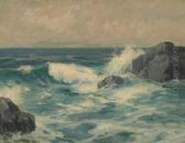 Crashing Waves Oil Painting by Maurice Braun