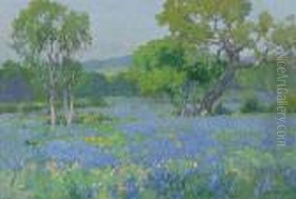 A Field Of Bluebonnets Oil Painting by Maurice Braun