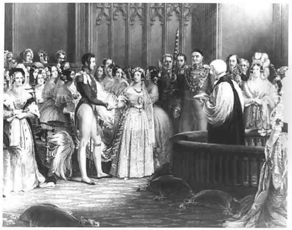 Marriage of Queen Victoria 1819-1901 and Prince Albert 1819-61 at St Jamess Palace on 10th February 1840 Oil Painting by Sir George Hayter