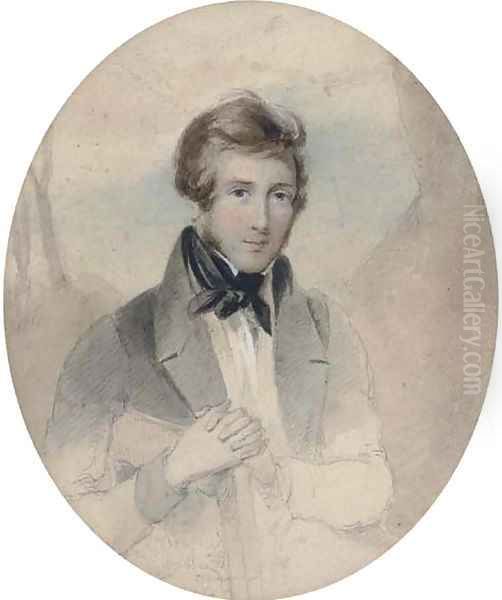 Portrait of a young gentleman Oil Painting by Sir George Hayter