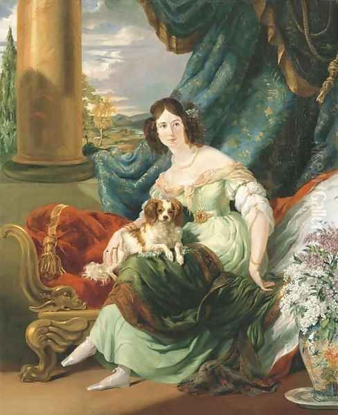 Portrait of Charlotte, Countess de la Bourdonnaye (1795-1875) Oil Painting by Sir George Hayter