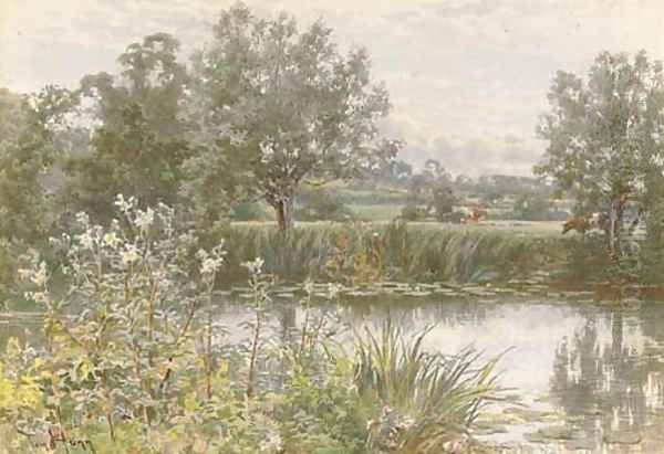 A peaceful stretch of the river Oil Painting by Thomas H. Hunn