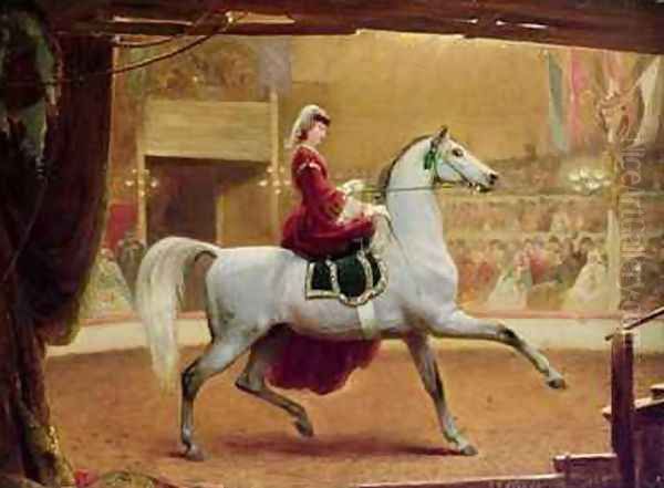 The Circus Rider Oil Painting by Johann Jakob Eduard Handwerk