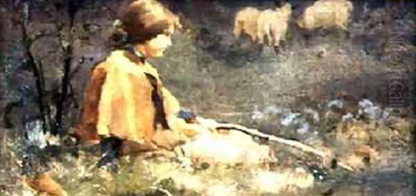 The Young Shepherdess Oil Painting by E. Thomas Hale