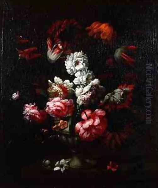 Still life of flowers in an urn Oil Painting by Pieter Hardime