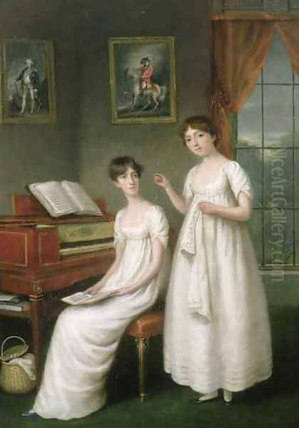 Portrait of the Irwin Sisters Oil Painting by Robert Home