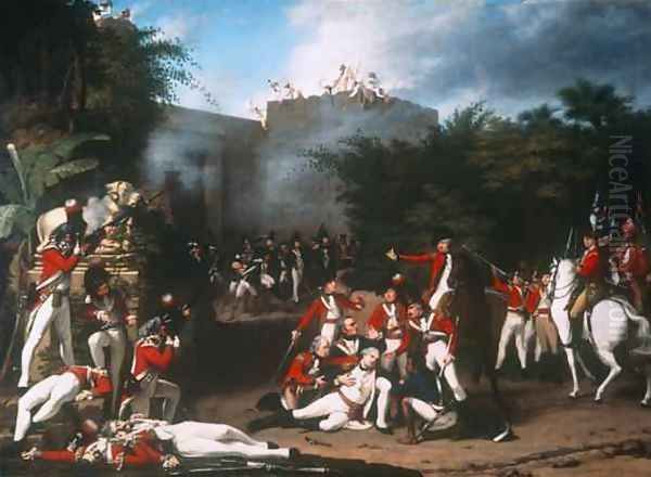 The Death of Colonel Moorehouse at the Storming of the Pettah Gate of Bangalore on 7th March 1791 Oil Painting by Robert Home