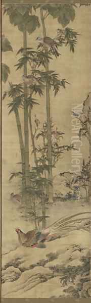 Birds and Flowers Qing Dynasty Kangxi Period 10 Oil Painting by Wu Huan