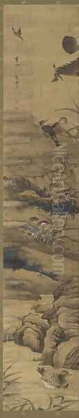 Birds and Flowers Qing Dynasty Kangxi Period 9 Oil Painting by Wu Huan