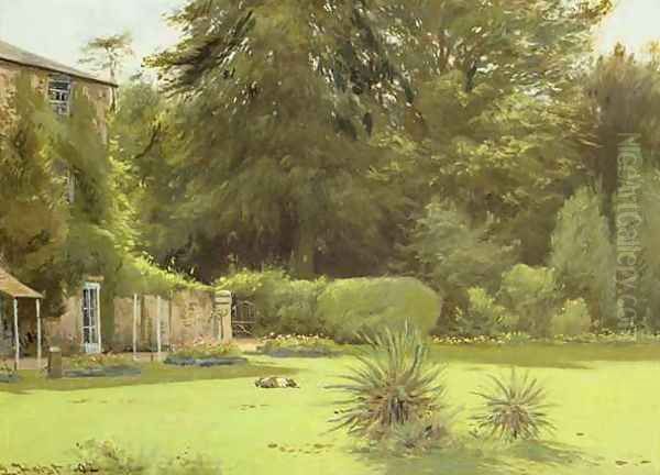 A Summers Lawn Oil Painting by Laurits Bernard Holst