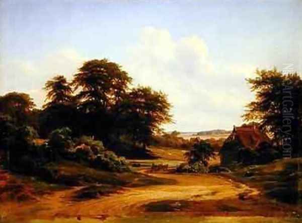 Old Watermill in the Reinbek Oil Painting by Marcus Johann Haeselich