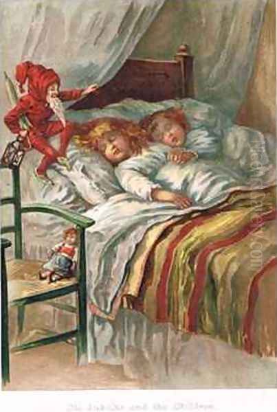 Ole Luk Oie in an edition of Fairy Tales Oil Painting by E.S. Hardy