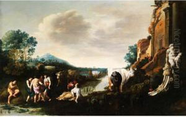 Landschaftsmaler Und Kupferstecher Oil Painting by Bartholomeus Breenbergh