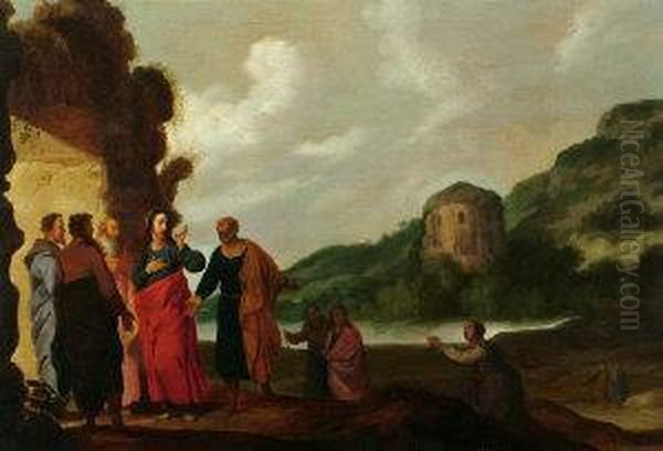 Martha Pleading For The Intervention Of Christ For Her Brother Lazarus. Oil Painting by Bartholomeus Breenbergh