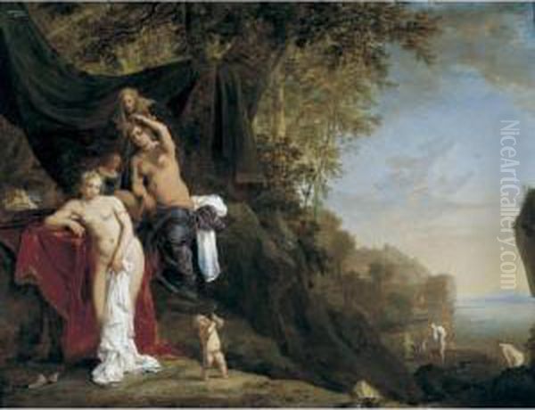 Nymphs Bathing Oil Painting by Bartholomeus Breenbergh