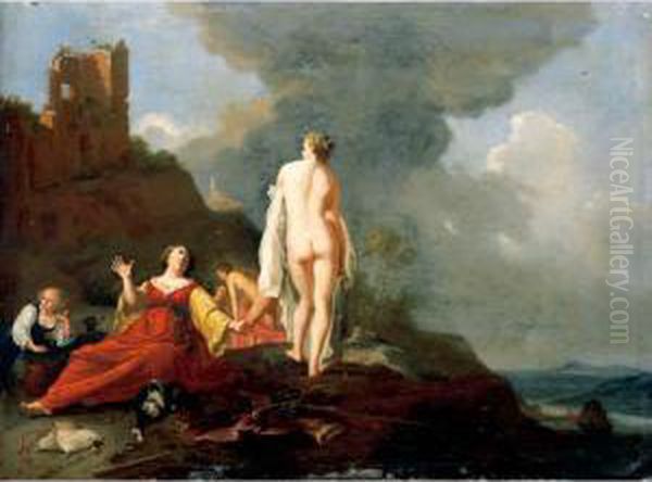 Landscape With Diana And Her Nymphs Resting From The Hunt Oil Painting by Bartholomeus Breenbergh