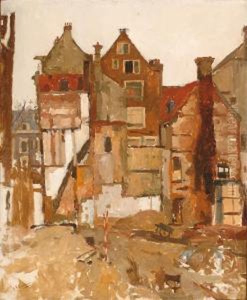 Demolition In The St. Agnieten Street Forthe Extension Of The City Hall Oil Painting by George Hendrik Breitner