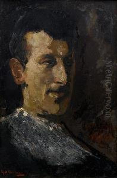 Portrait Of A Man Oil Painting by George Hendrik Breitner