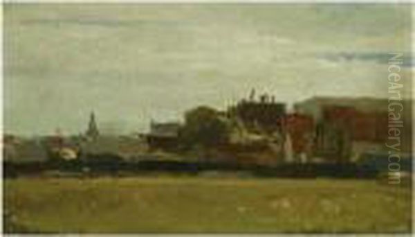 A View Of A Town Oil Painting by George Hendrik Breitner