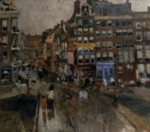 Paleisstraat, Amsterdam Oil Painting by George Hendrik Breitner