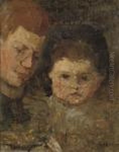 Mother And Child Oil Painting by George Hendrik Breitner