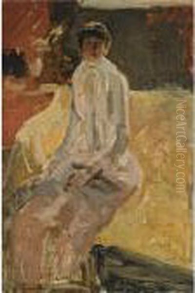 A Seated Lady Oil Painting by George Hendrik Breitner