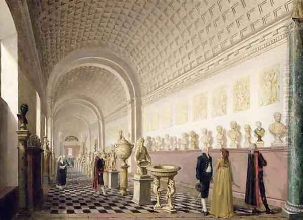 The Inner Gallery of the Royal Museum at the Royal Palace Stockholm Oil Painting by Pehr Hillestrom