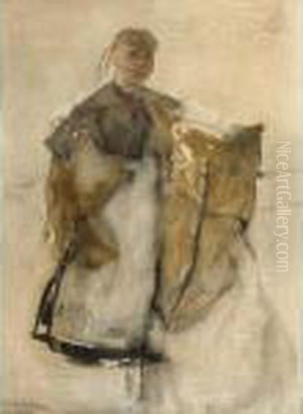 'een Waspit' Oil Painting by George Hendrik Breitner