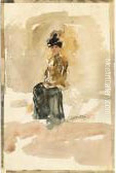 A Lady Seated Oil Painting by George Hendrik Breitner