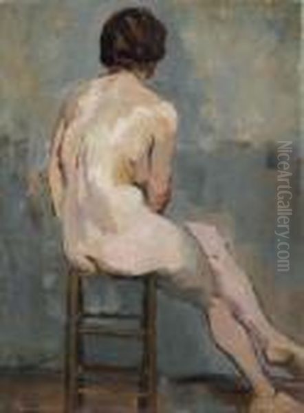 Female Nude. Oil Painting by George Hendrik Breitner